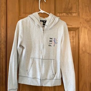 PINK full zip up hoodie